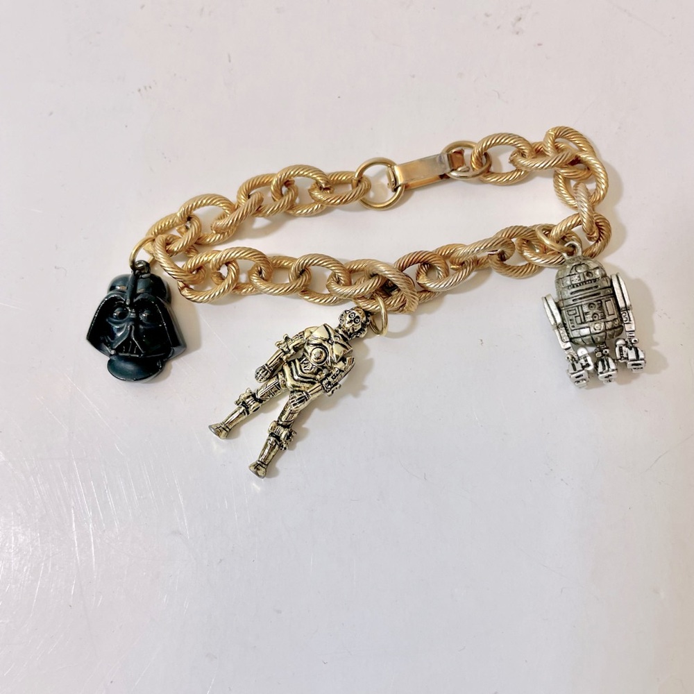 VINTAGE Star Wars CHARM Bracelet R2-D2 Darth Vader C3po